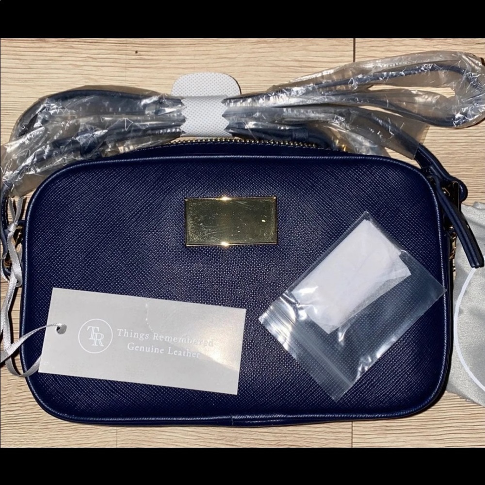 NWT Navy Crossbody Genuine Leather Bag